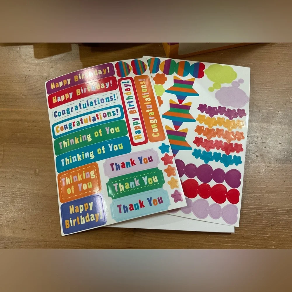 ScanimationGallop blank box cards set . Cards, envelopes,two sheets of stickers